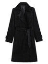 THEORY Oaklane Faux Fur Tie-Waist Trench Coat