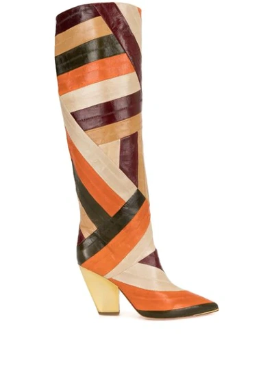 Tory Burch Lila Multi-color Knee Boot In Brown
