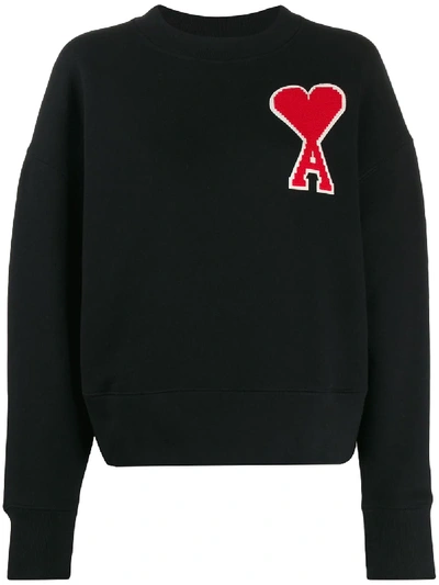 Ami Alexandre Mattiussi Logo Patch Sweatshirt In Black