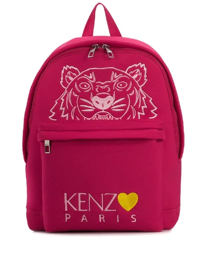 Kenzo Capsule Back From Holidays Tiger刺绣背包 In Pink