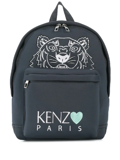 Kenzo Capsule Back From Holidays Embroidered Tiger Backpack In Grey