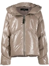 Nicole Benisti Glossy Puffer Jacket In Neutrals