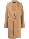 ROCHAS BELTED MID-LENGTH COAT