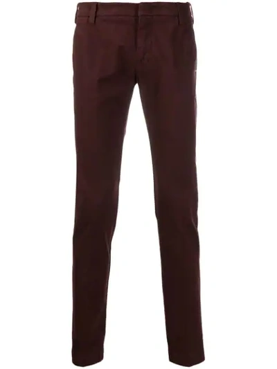 Entre Amis Slim-fit Chino Trousers In Red