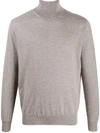 Canali Turtle-neck Fitted Top In Grey