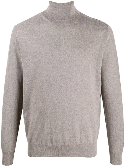 Canali Turtle-neck Fitted Top In Grey