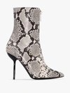 BEN TAVERNITI UNRAVEL PROJECT UNRAVEL PROJECT GREY 100 SNAKE PRINT ANKLE BOOTS,UWIA055F19LEA001081014093117