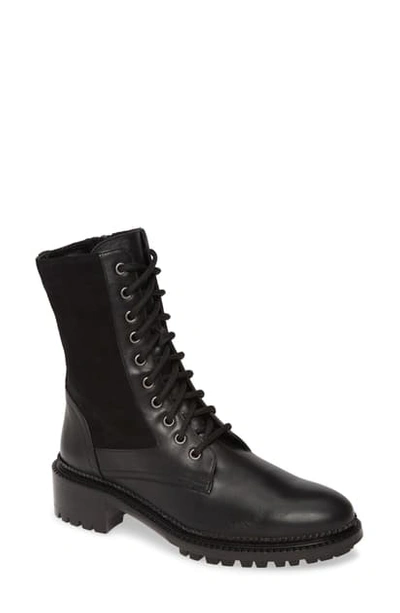 Aquatalia Women's Orianna Leather & Suede Combat Boots In Black