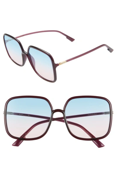 Dior Stellair 59mm Square Sunglasses In Violet/ Pink Gradient