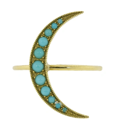 Andrea Fohrman Medium Turquoise Luna Ring In Ylwgold