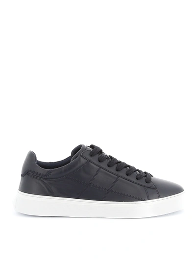 Hogan H365 Leather Low Top Sneakers In Blue