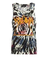 Dsquared2 Logo Tie Dyed Cotton Jersey Tank Top In Multicolour