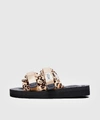 Suicoke Moto Vhl Genuine Calf Hair Slide Sandal In Leopard