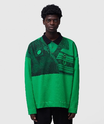 Raf Simons Fred Perry X Mens Oversized Print Polo Shirt