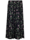 VALENTINO VALENTINO FLORAL PRINT PLEATED MIDI SKIRT