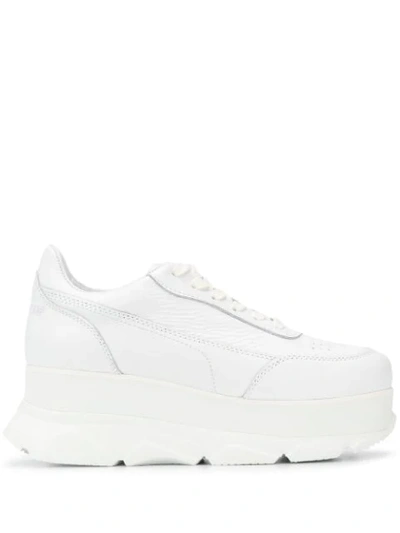 Joshua Sanders Zenith Wedge Lace-up Sneakers In White