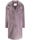 STAND STUDIO SINGLE-BREASTED FAUX FUR COAT
