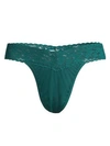 Hanky Panky Cotton Original-rise Thong In Evergreen