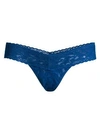 Hanky Panky Signature Lace Low-rise Lace Thong In Oxford Blue
