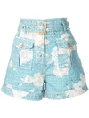 We Are Kindred Lulu Printed Broderie Anglaise Shorts In Teal Posey