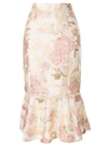 We Are Kindred Delphi Floral-brocade Skirt In Marigold