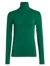 Majestic Soft Touch Turtleneck Top In Forest Green