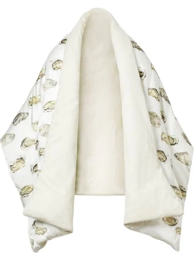 Burberry Oyster Print Down-padded Scarf In White