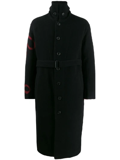 Paul Smith Logo Detail Oversized Coat In Black