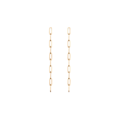 Aurate Sway Medium Chain Earrings Long In Gold