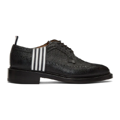 Thom Browne Contrast 4-bar Emboss Longwing Brogue In Black