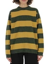 MARC JACOBS MARC JACOBS STRIPED DISTRESSED SWEATER