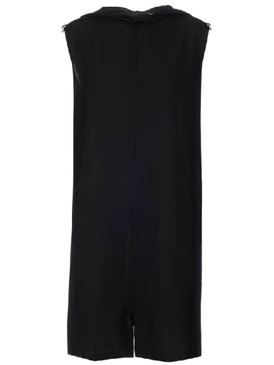 Rick Owens Sleeveless Chain Detail Funnel High Neck Jumpsuit In Black