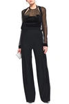 ANTONIO BERARDI WOOL-CREPE, VELVET AND SILK-ORGANZA JUMPSUIT,3074457345619763245