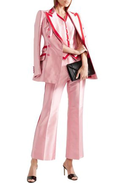 Dolce & Gabbana Woman Two-tone Faille Vest Bubblegum In Burgundy