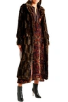Etro Woman Faux Fur Coat Dark Brown In Dark Brown
