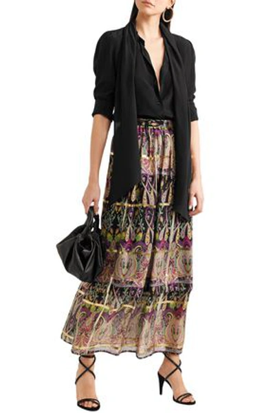 Etro Woman Metallic Printed Silk-blend Jacquard Maxi Skirt Multicolor