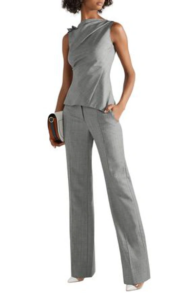 Narciso Rodriguez Mélange Wool Straight-leg Trousers In Grey