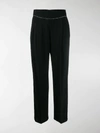 Msgm Rhinestone Embellished Tapered Trousers In Black