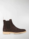 Common Projects Brown Brushed Suede Chelsea Boots In Brown