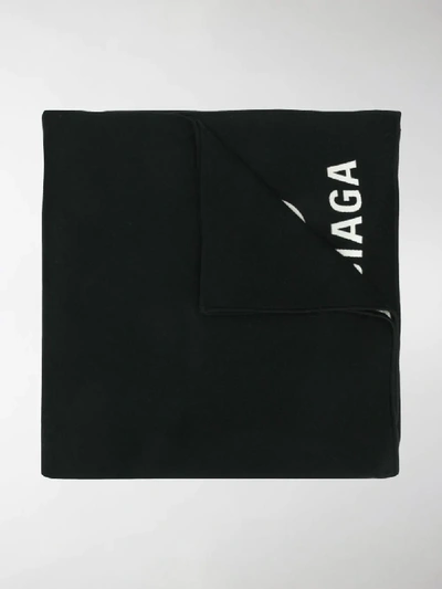 Balenciaga Bb Monogram Print Scarf In Black