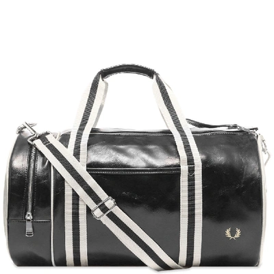 Fred Perry Classic Barrel Bag In Black/ecru