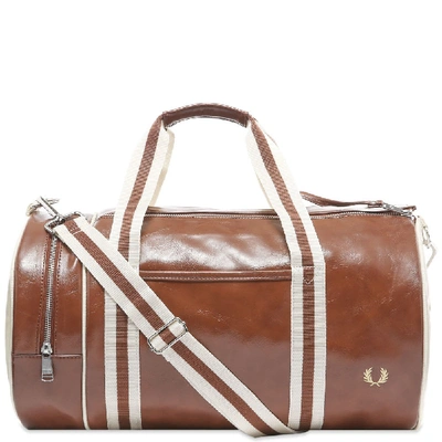 Fred Perry Authentic Classic Barrel Bag In Brown