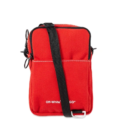Off-white Denim Hip Bag In Red
