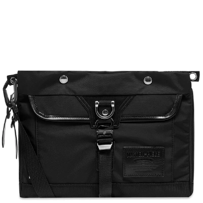Master-piece Potential Leather Trim Sacoche Bag In Black