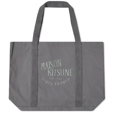 Maison Kitsuné Palais Royal Shopping Bag In Grey