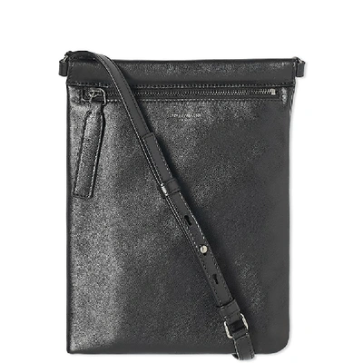 Saint Laurent Leather Zip Shoulder Bag In Black