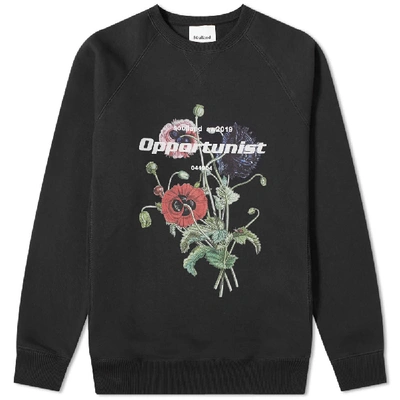 Soulland Tor Floral Print Sweatshirt In Black