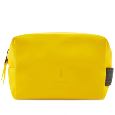 Rains Small Waterproof Wash Bag In Yellow