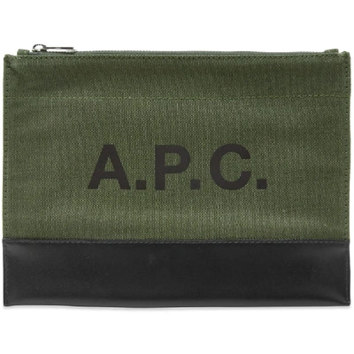 Apc A.p.c. Axel Logo Pouch In Green