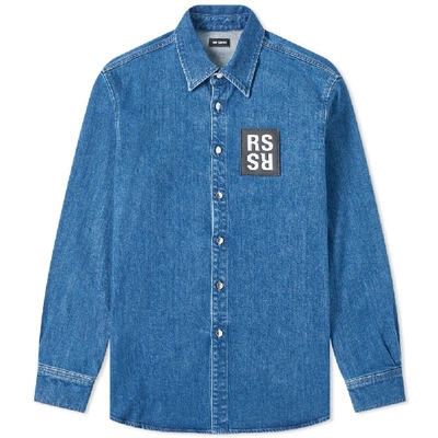 Raf Simons Denim Shirt Jacket In Blue